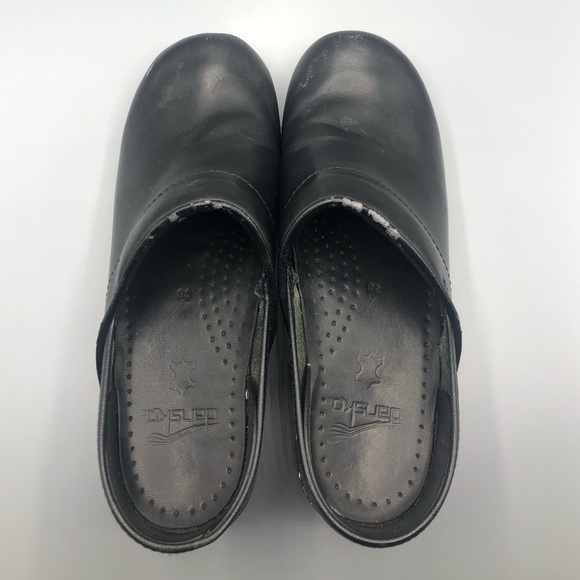 Dansko Professional Classic Black Leather Clog Nursing Size 38 US size 7.5 8 - Picture 2 of 14